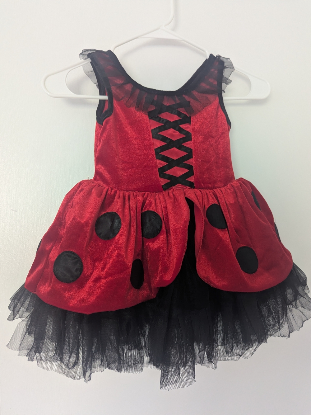 Fairy Dust Ladybug Costume 4T Red Velvet Black Dot Tutu Dress Halloween 104